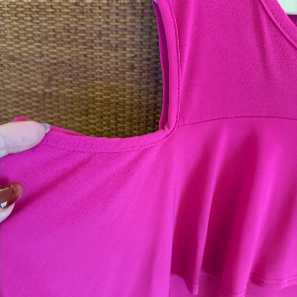 Pink Sleeveless Ruffle Dress - Picture 2 of 5